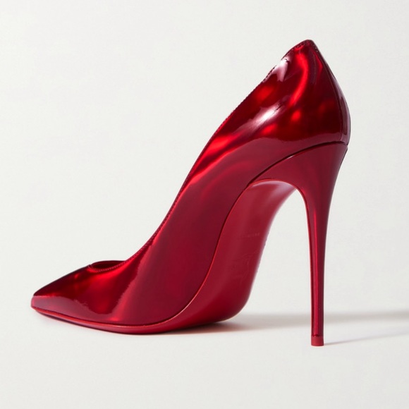 CHRISTIAN LOUBOUTIN Kate 100 iridescent psychic patent leather pumps 37 Red - Picture 4 of 17